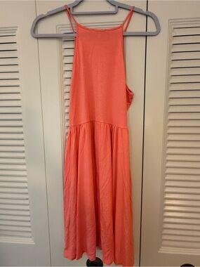 Coral Sleeveless Maxi Dress